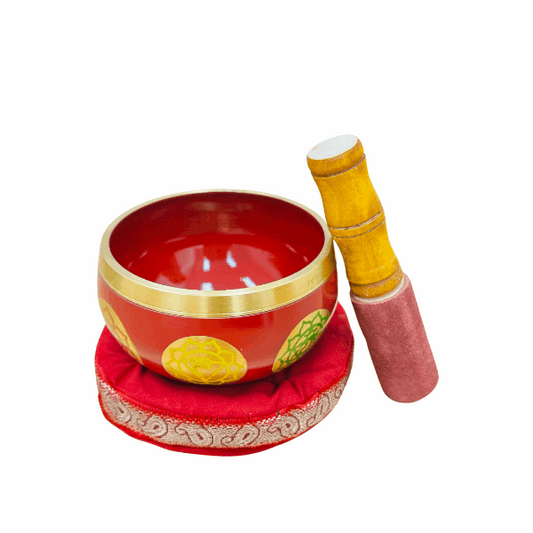 Brass Singing Bowl 4" - Root Chakra Red