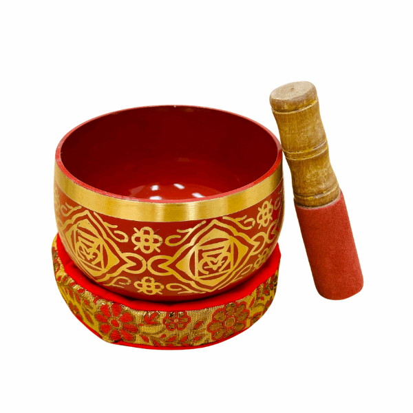 Brass Singing Bowl 5" - Root Chakra Red