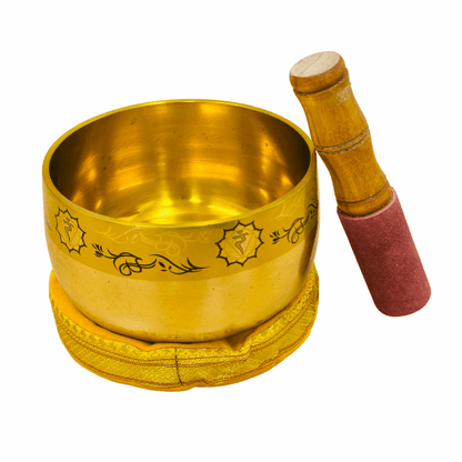 Brass Singing Bowl 4.5"- Solar Plexus Chakra Yellow