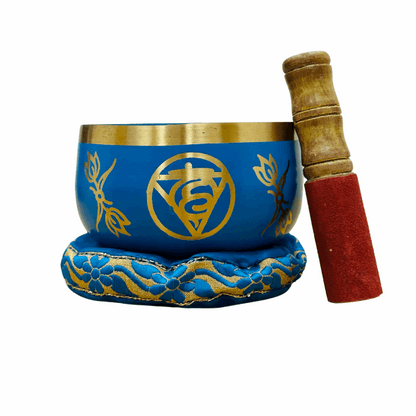Brass Singing Bowl 5"- Throat Chakra Blue