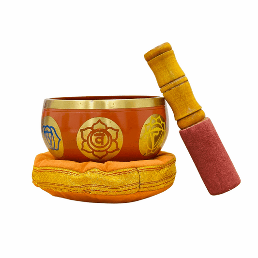 Brass Singing Bowl 4"- Sacral Chakra Orange