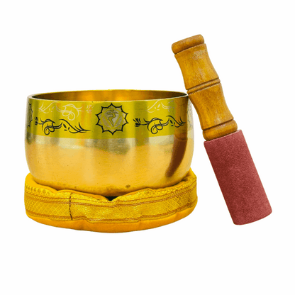 Brass Singing Bowl 4.5"- Solar Plexus Chakra Yellow
