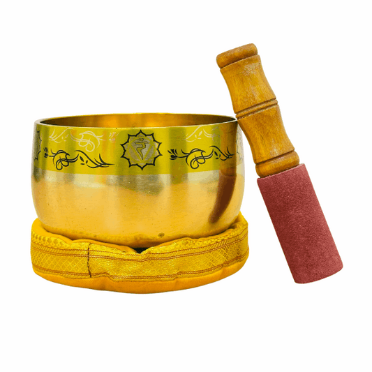 Brass Singing Bowl 4.5"- Solar Plexus Chakra Yellow