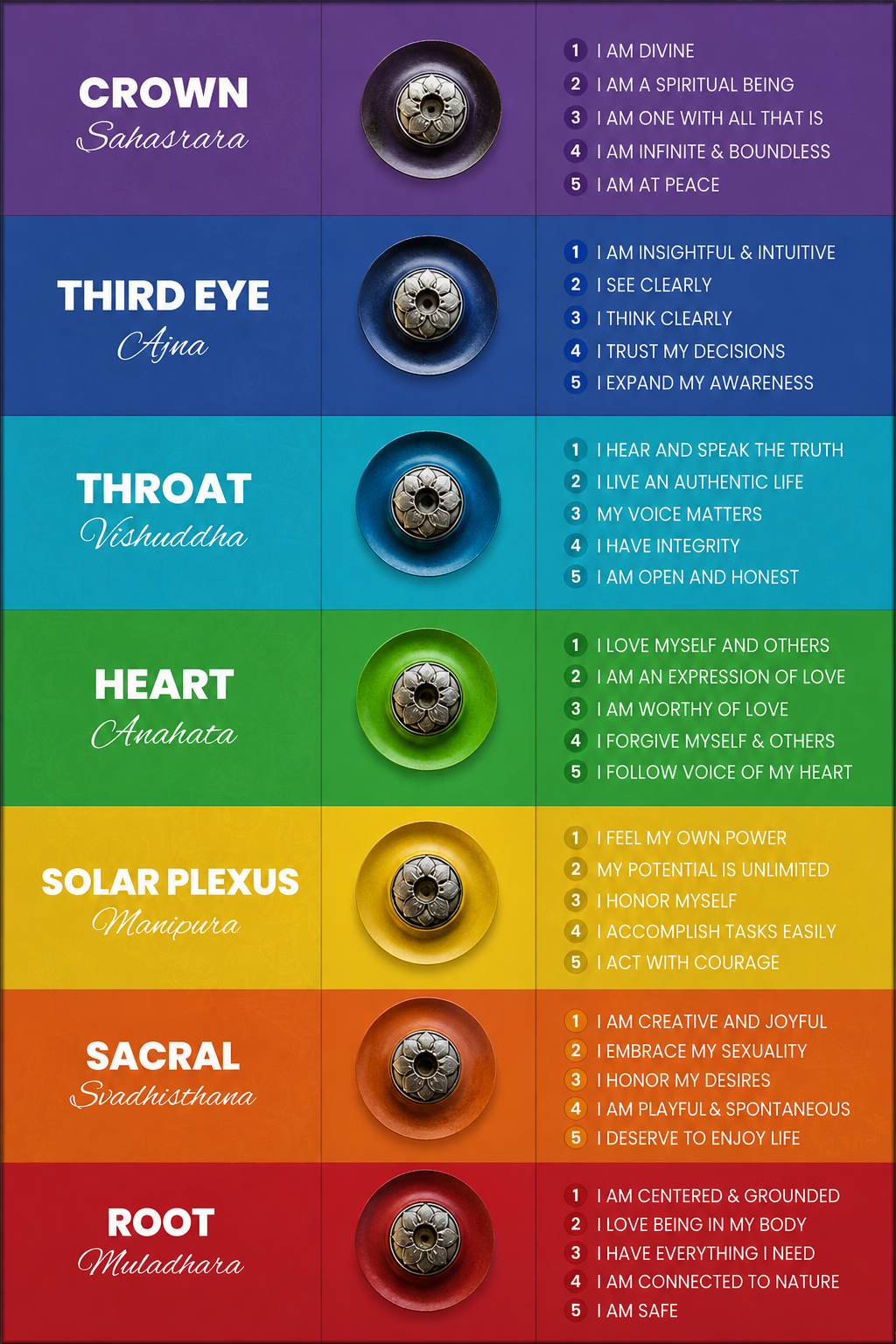 Chakra Incense Plate Burners