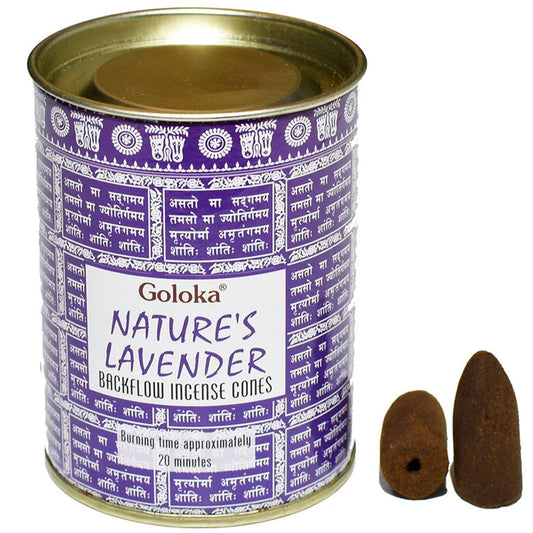 Goloka Backflow Incense Cones - Nature's Lavender
