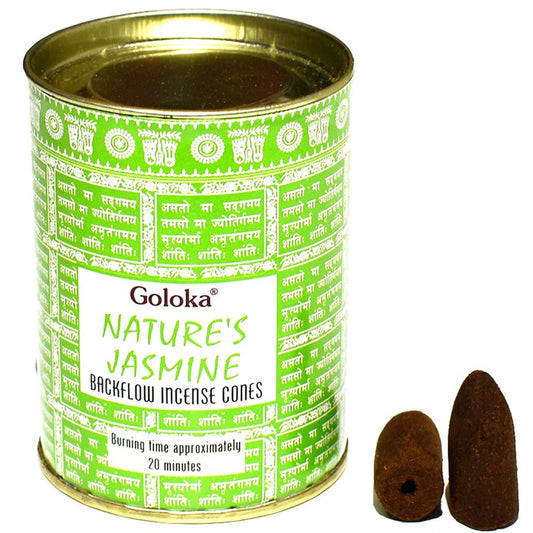 Goloka Backflow Incense Cones - Nature's Jasmine