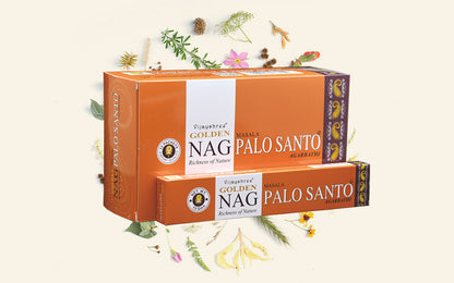 Golden NAG Palo Santo Incense Sticks - Box of 12 (180 gms)