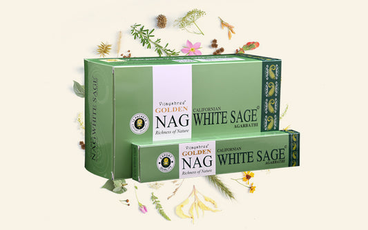 Golden NAG Whitesage Incense Sticks - Box of 12 (180 gms)
