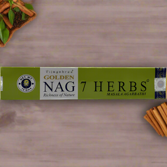 Golden Nag 7 Herbs Incense Sticks - Box of 12 (180 gms)