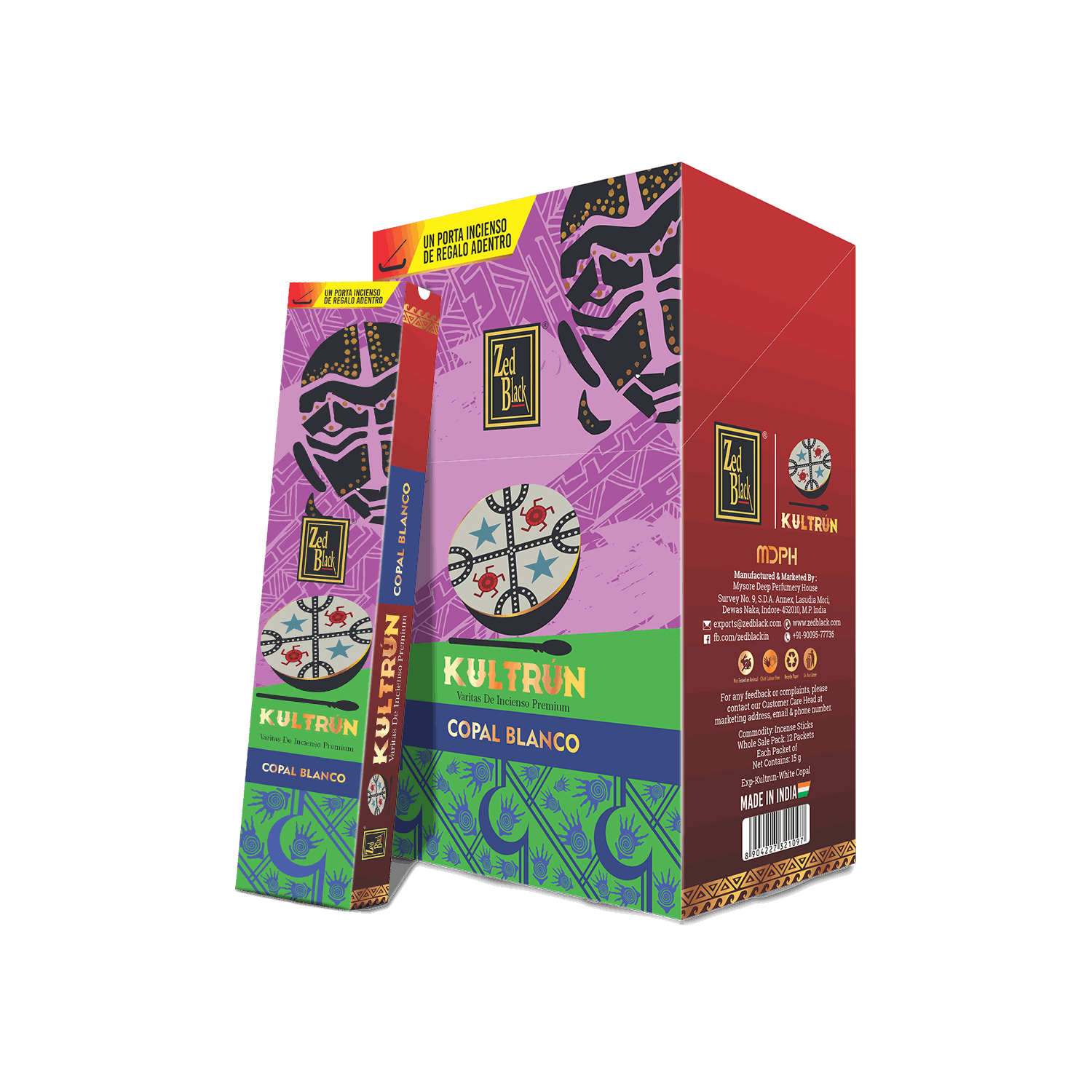 Zed Black Kultrun White Copal 15 Gms