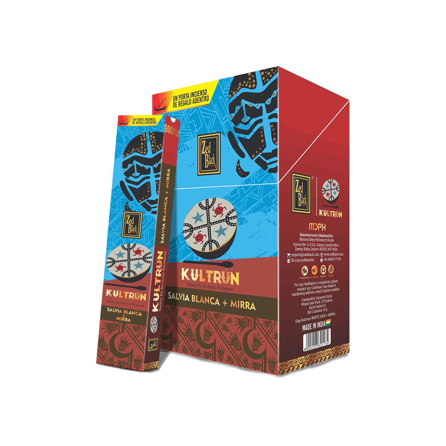 Zed Black Kultrun White Sage + Mirra 15 Gms