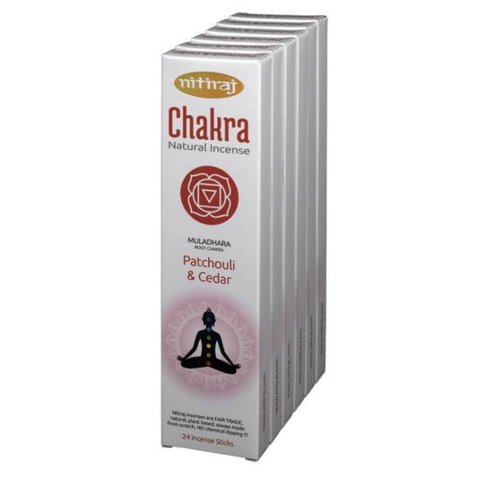 Nitiraj Chakra Patchouli Cedar - Root Chakra (Natural Incense Sticks)