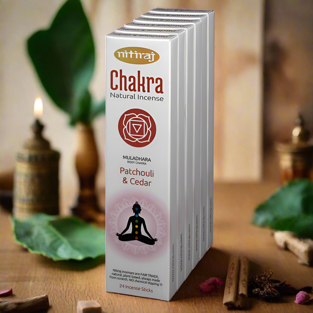 Nitiraj Root Chakra Patchouli Cedar Incense Sticks 25g