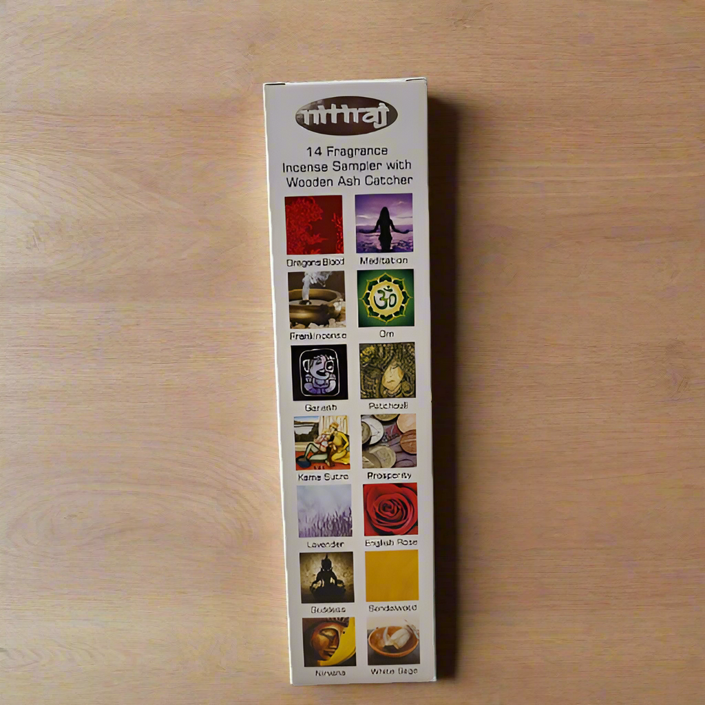 Nitiraj Platinum Sampler Pack with Burner (Natural Incense Sticks)