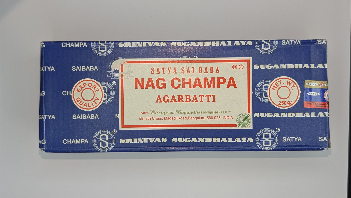 Satya Nag Champa Incense Sticks- 250g, 100 Sticks, Hand Rolled in India, Export Quality