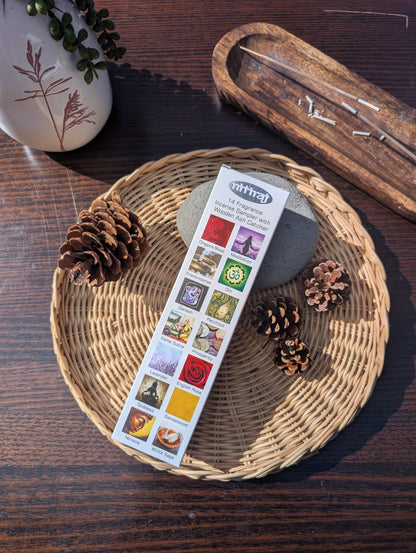 Nitiraj Platinum Sampler Pack with Burner (Natural Incense Sticks)
