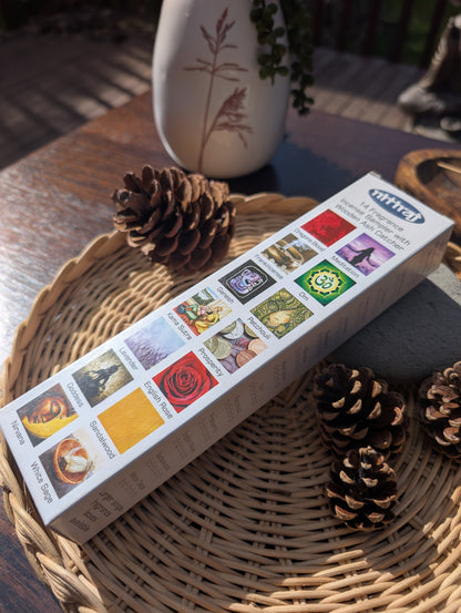Nitiraj Platinum Sampler Pack with Burner (Natural Incense Sticks)