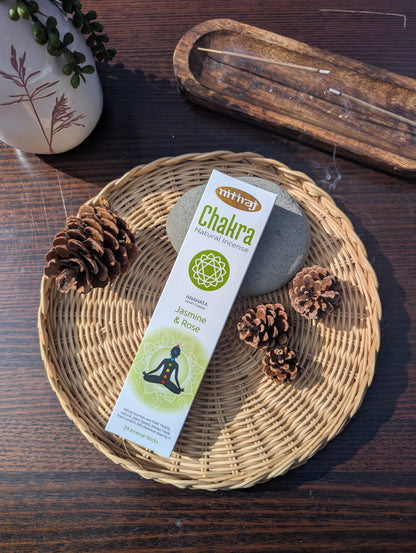 Nitiraj Heart Chakra Jasmine and Rose Incense Sticks 25g