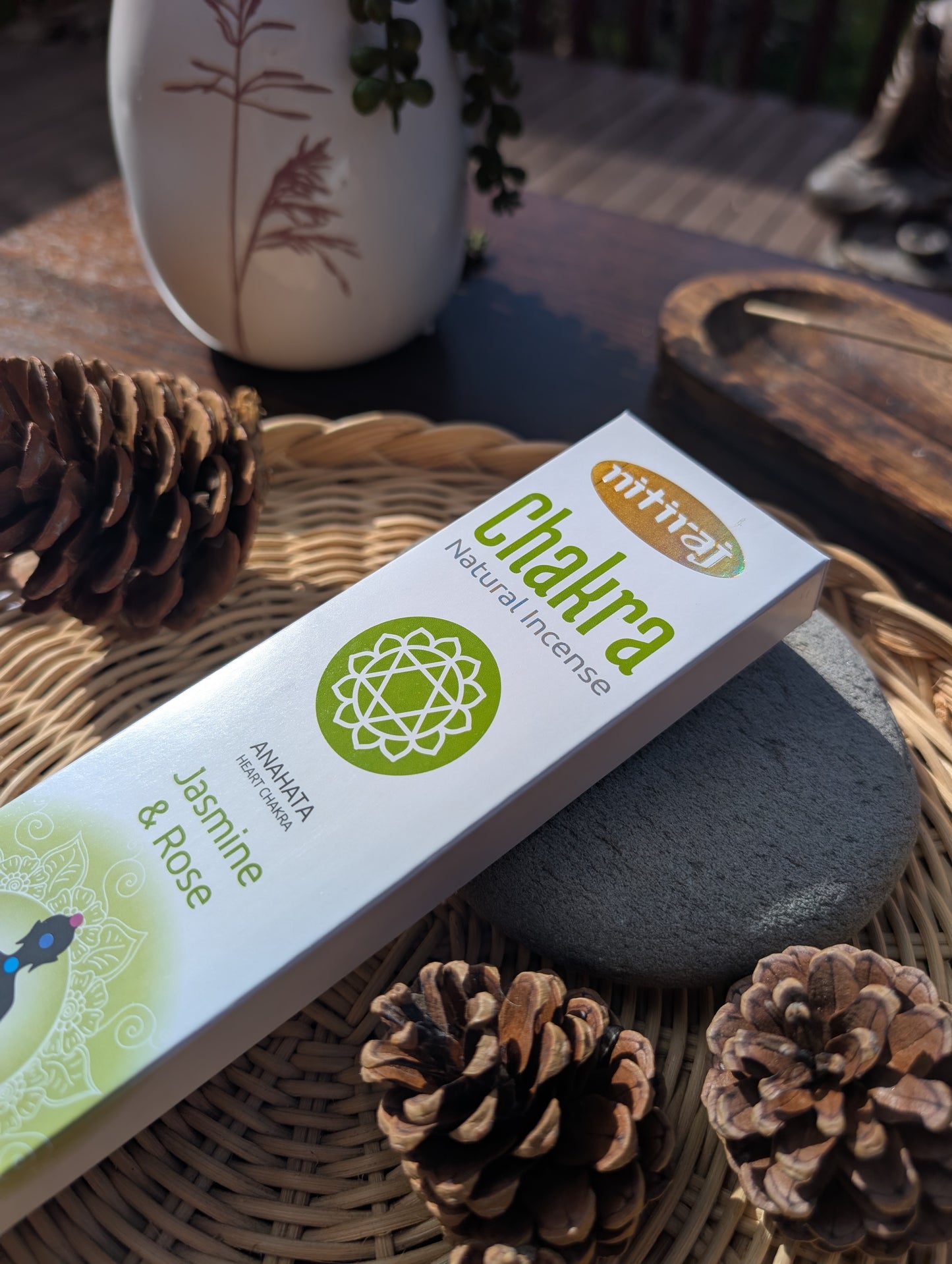 Nitiraj Heart Chakra Jasmine and Rose Incense Sticks 25g