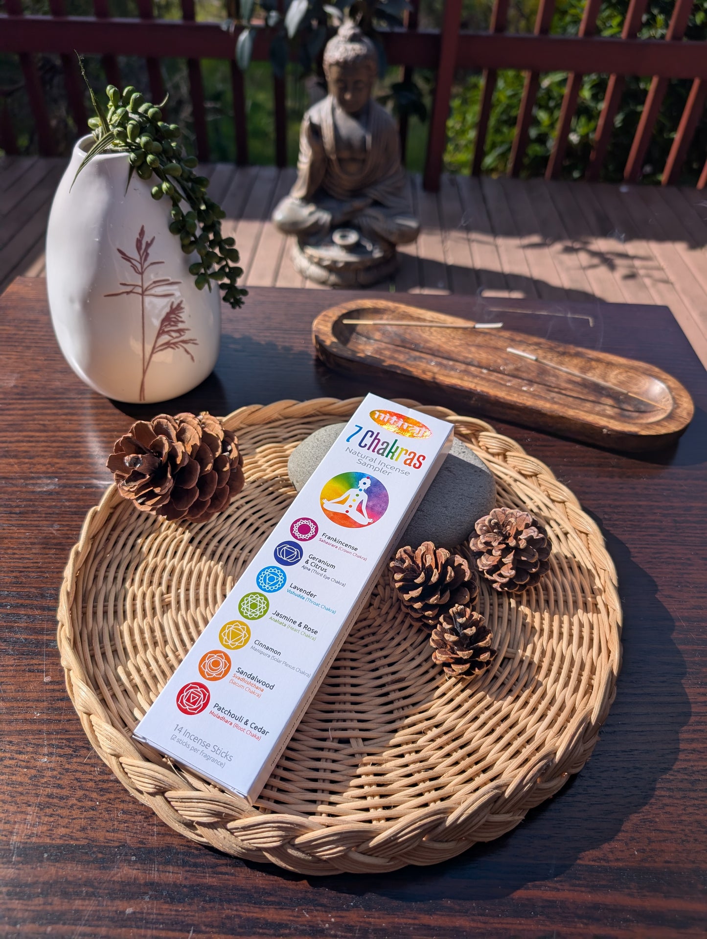 Nitiraj 7 Chakra Sampler - 14 sticks (Natural Incense Sticks)