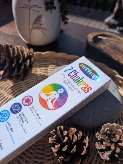 Nitiraj 7 Chakra Sampler - 14 sticks (Natural Incense Sticks)