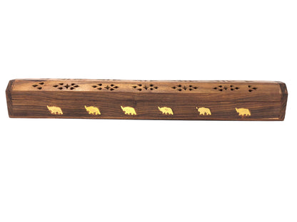 Wooden Coffin Incense Burner Elephant 45 cms
