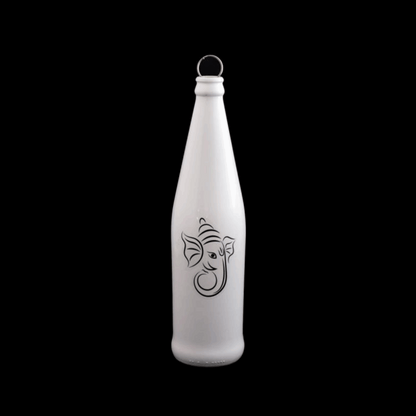 White Bottle Incense Burner - GANESH (FREE Incense Sticks Included)