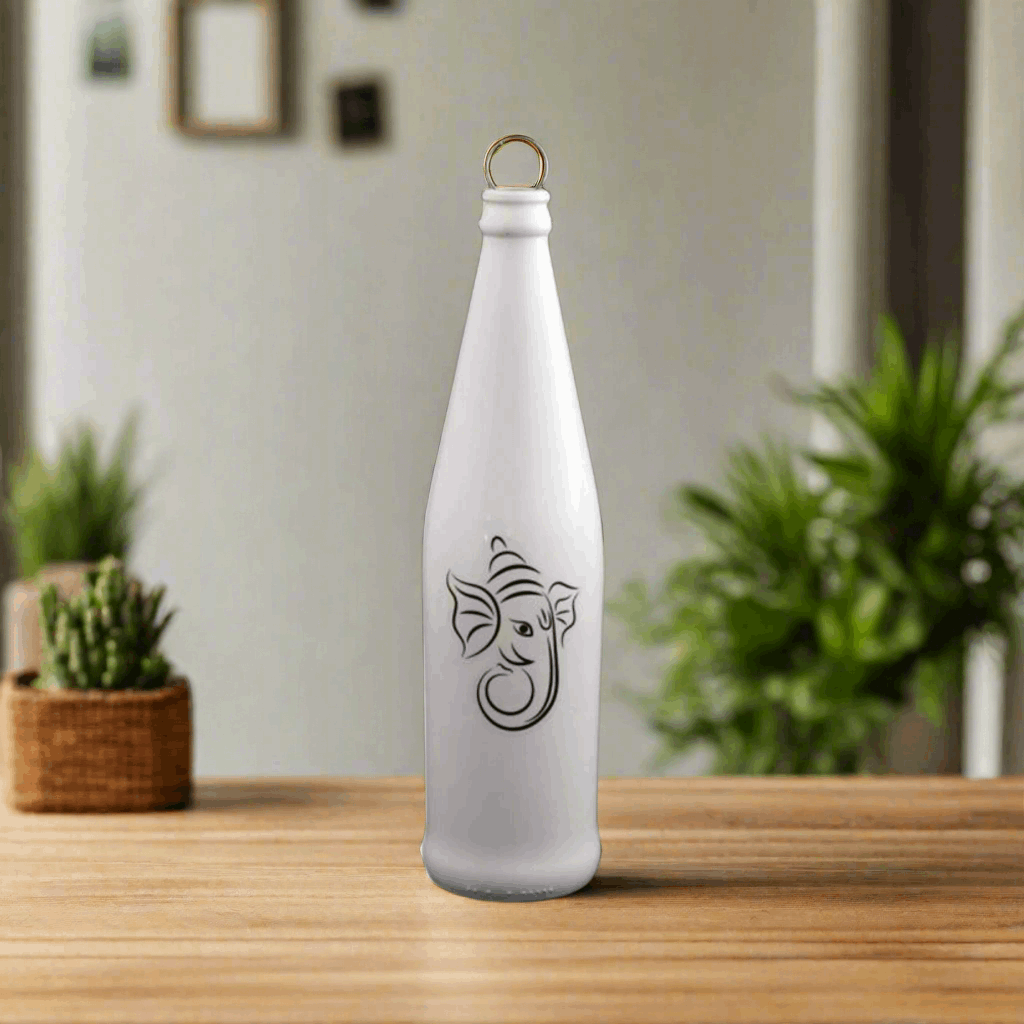 White Bottle Incense Burner - GANESH (FREE Incense Sticks Included)