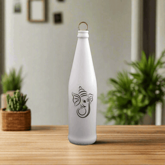White Bottle Incense Burner - GANESH (FREE Incense Sticks Included)