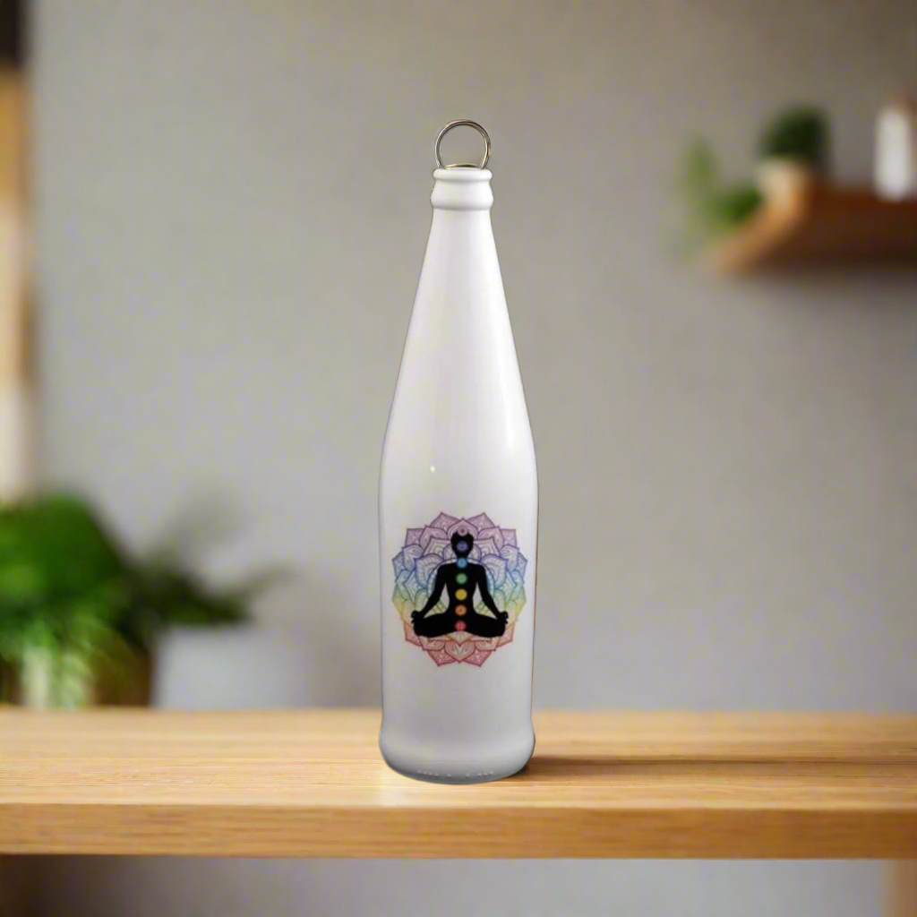 White Bottle Incense Burner - CHAKRA (FREE Incense Sticks Included)