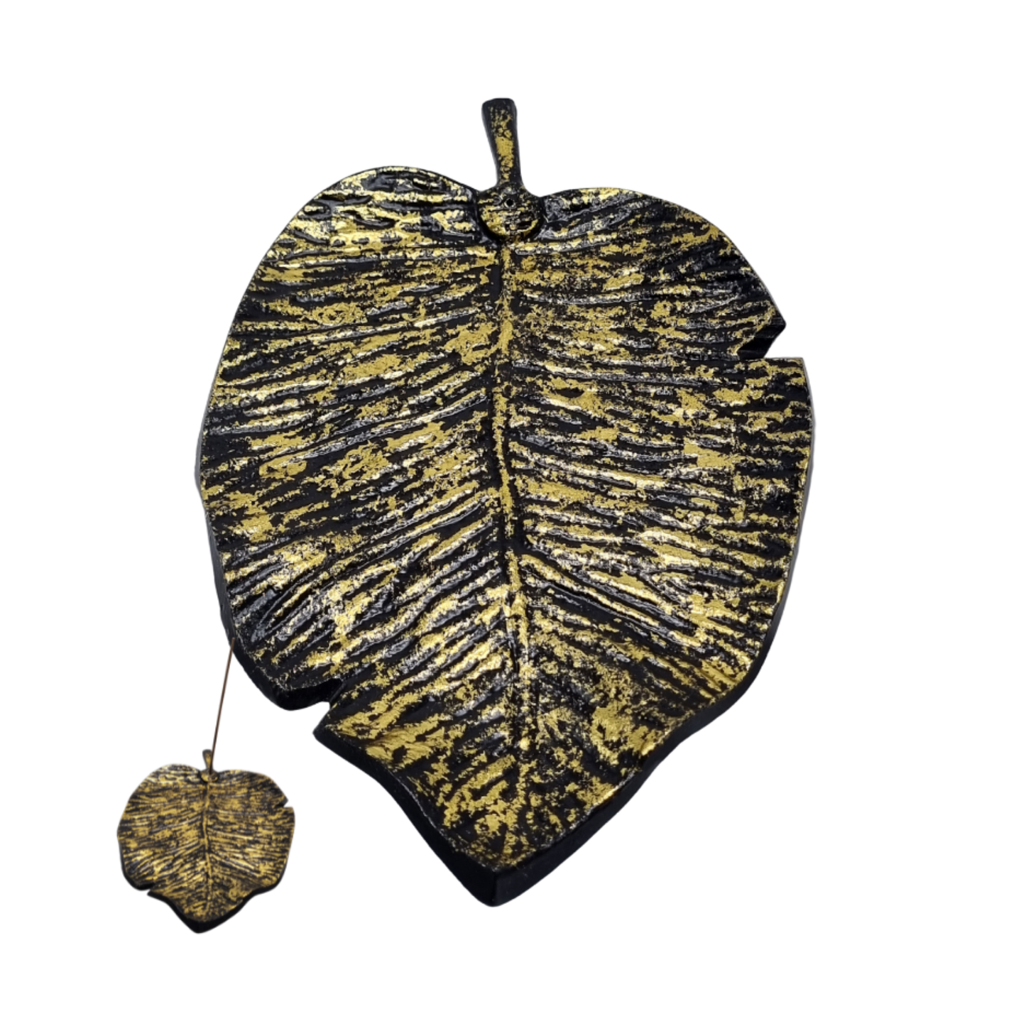 Incense and Smudge Burner Aluminium Golden Leaf
