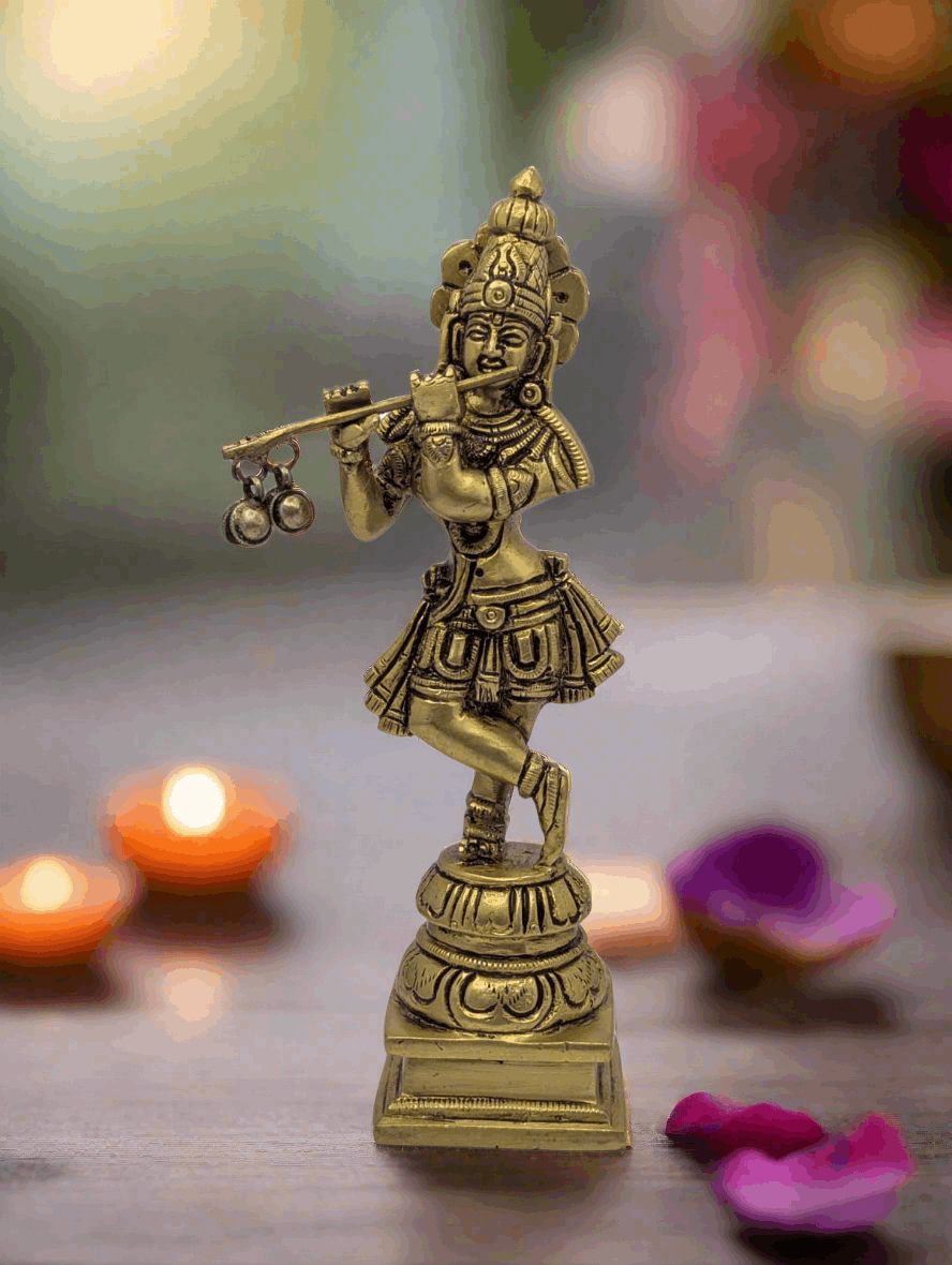 Krishna Brass Idol T8 (Approx. 515 gms)