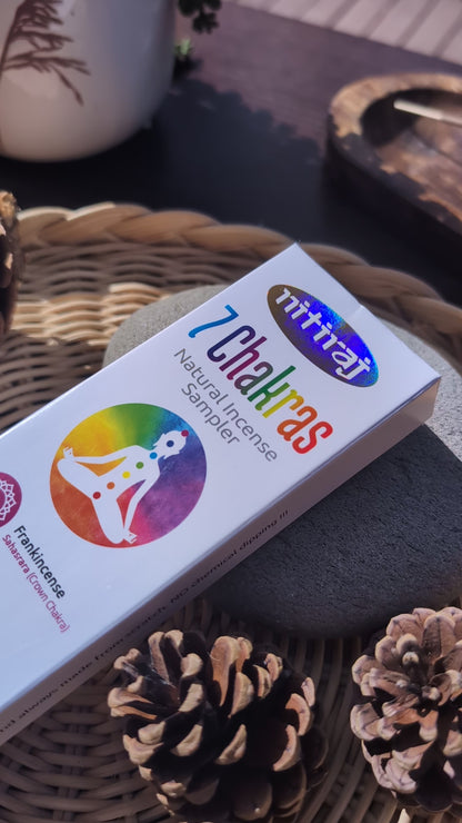 Nitiraj 7 Chakra Sampler - 14 sticks (Natural Incense Sticks)