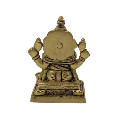 Pedestal Base Ganesh Brass Idol T9 (Approx. 580 gms)