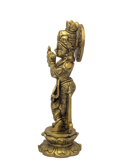 Lotus Base Krishna Brass Idol T10 (Approx. 970 gms)