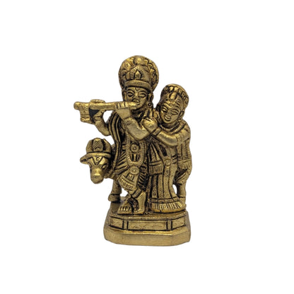 Cow Radha Krishna Brass Idol T6 (Approx. 338 gms)