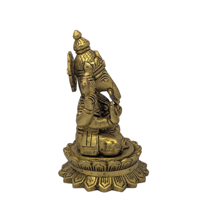 Lotus Base Brass Ganesh Idol T10 (Approx. 920 gms)