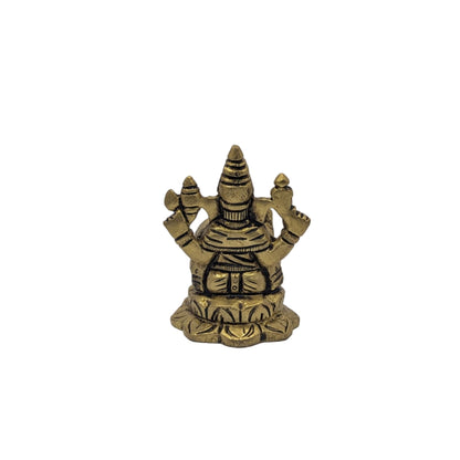 Lotus Base Ganesh Brass Idol T4 (Approx. 188 gms)