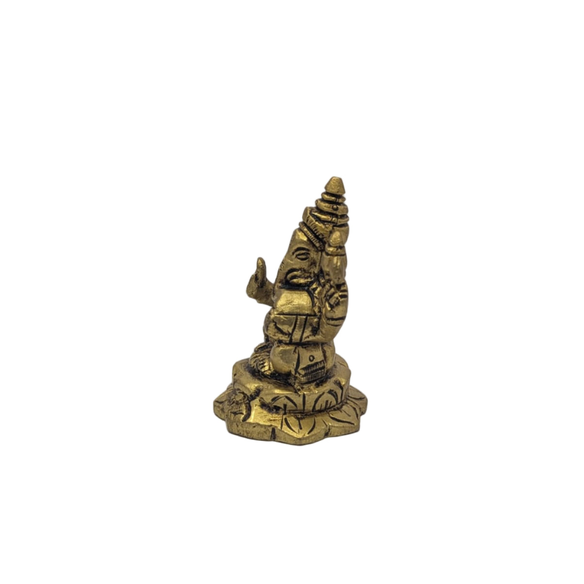 Lotus Base Ganesh Brass Idol T4 (Approx. 188 gms)