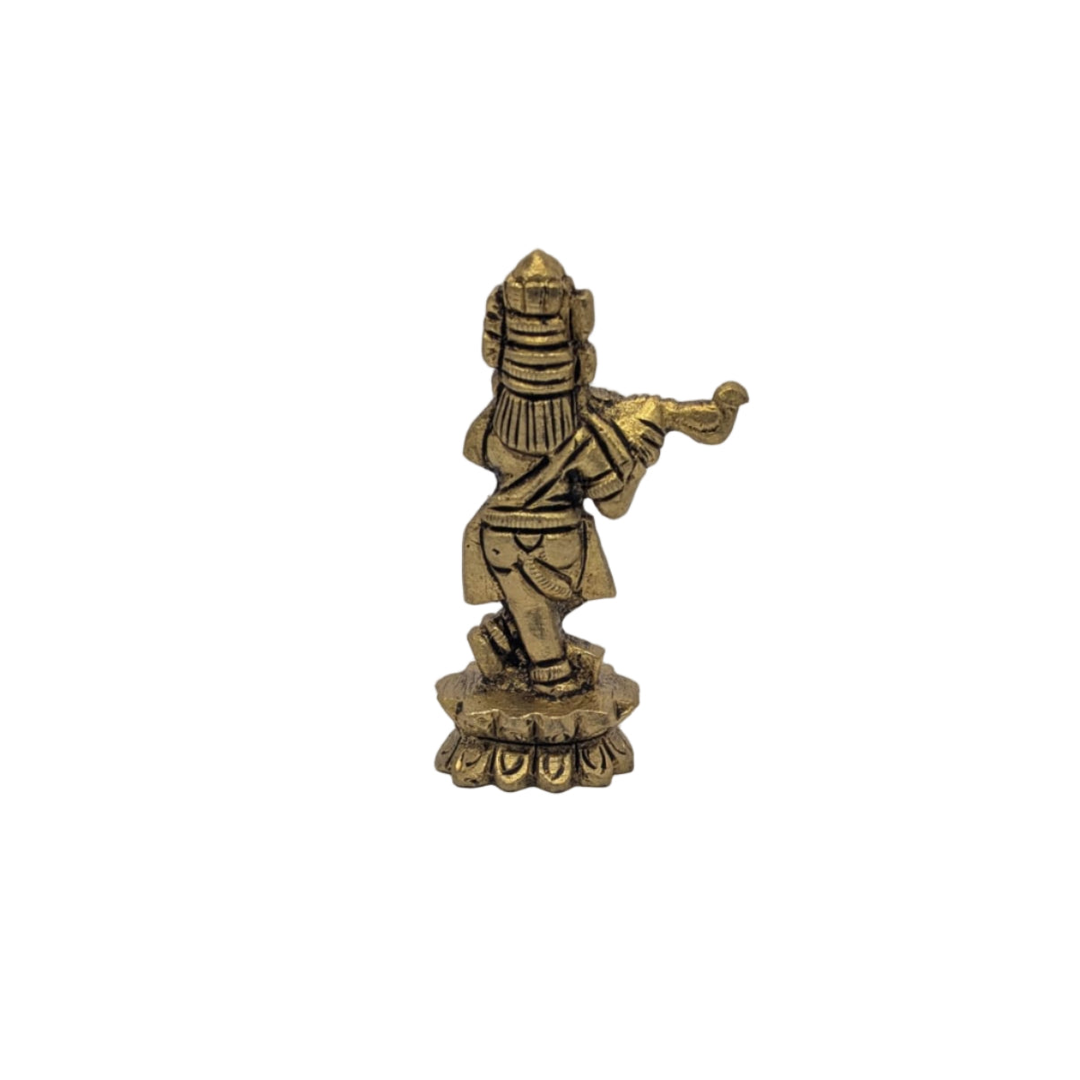 Lotus Base Krishna Brass Idol T2 (Approx. 90 gms)