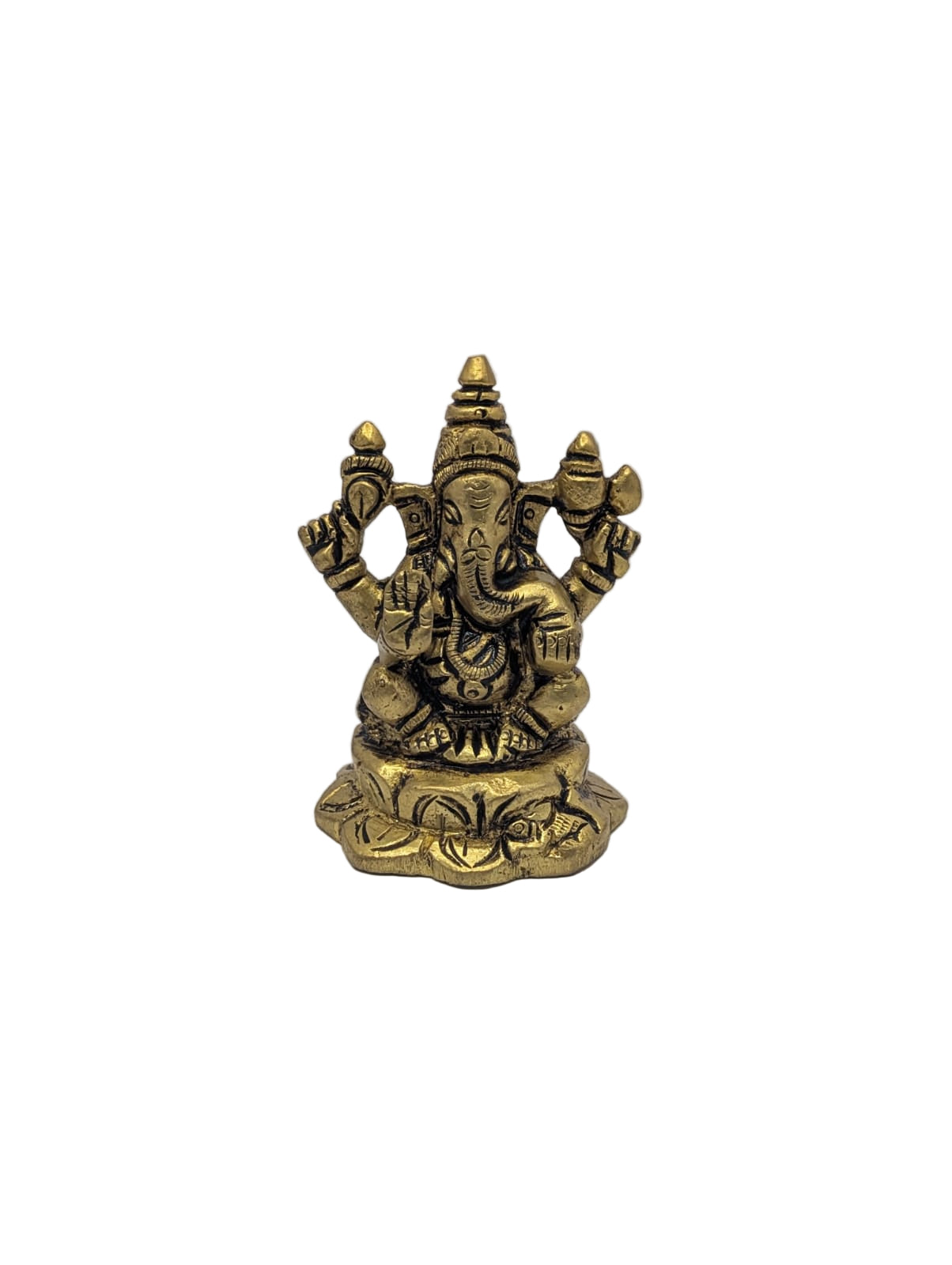Lotus Base Ganesh Brass Idol T4 (Approx. 188 gms)