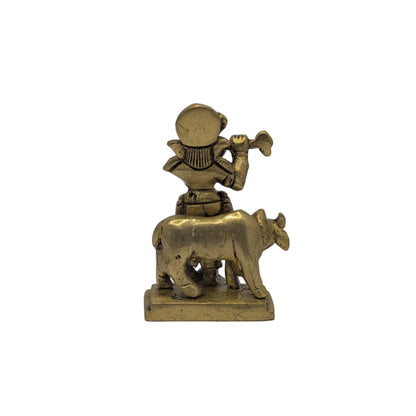 Cow Krishna Brass Idol T4 (Approx. 200 gms)