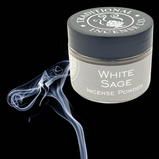 White Sage Incense Powder- 20gm Glass Jar / Satchel World of Incense Australia New Age Products Incense Sticks