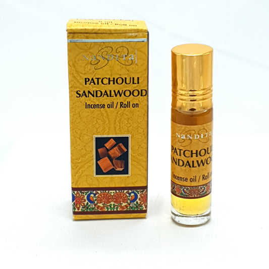 Nandita Patchouli-Sandalwood  Roll-on 8 ml (Pack of 1) NANDITA New Age Products Incense Sticks