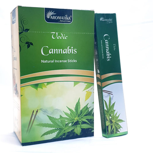 Aromatika Vedic Cannabis Natural 15gm World of Incense Australia New Age Products Incense Sticks