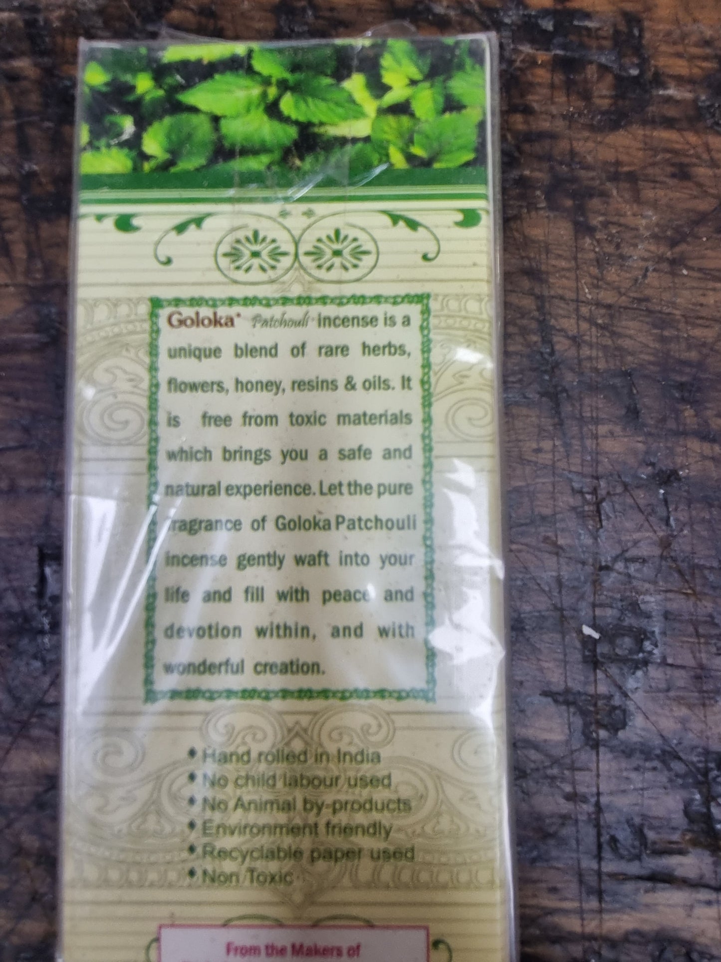 Goloka Patchouli 100gm World of Incense New Age Products Incense Sticks