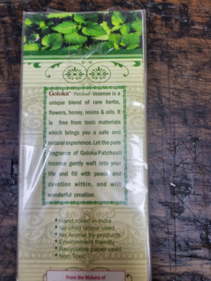 Goloka Patchouli 100gm World of Incense New Age Products Incense Sticks