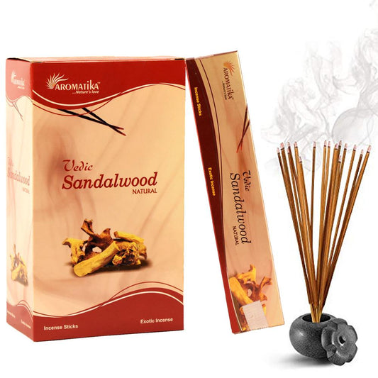 Aromatika Vedic Sandalwood Natural180gm World of Incense Australia New Age Products Incense Sticks