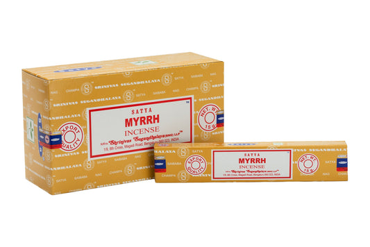 SATYA MYRRH INCENSE 15 g World of Incense Australia New Age Products Incense Sticks