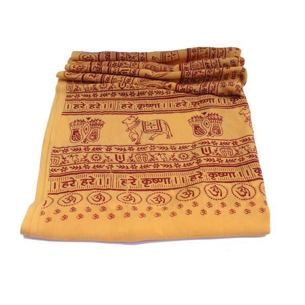 PGS Meditation Yoga Prayer Shawl - Maha Mantra - Yellow Large - World of Incense AU